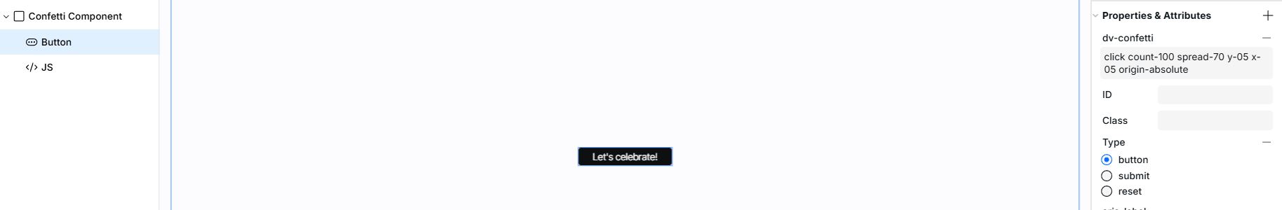 confetti attributes